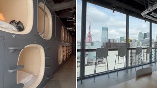 Tokyo Kulesi'nin muhteşem manzarasına sahip Hamatsucho'daki kapsül oteline mükem