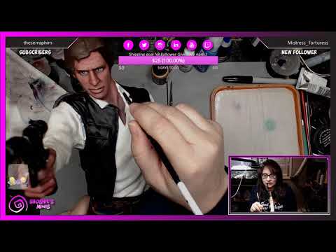 Shoshie is painting a vinyl Han Solo Garage Kit from Screamin' pt2