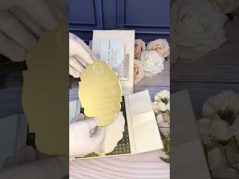 Wedding Invitation Box., Exquisite Silver Mirror Acrylic  Set
