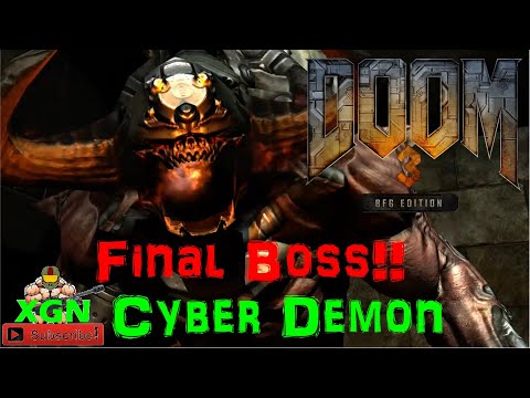 Doom 3 BFG CyberDemon Final Boss battle gameplay!