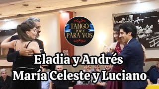 Eladia Córdoba y Andrés Laza Moreno. María Celeste Ciminino y Luciano Millaqueo. La Baldosa 17abr26 