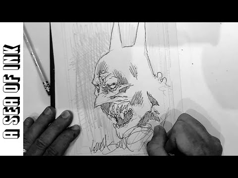 Kelley Jones (Sandman) Drawing A Vampire Batman!