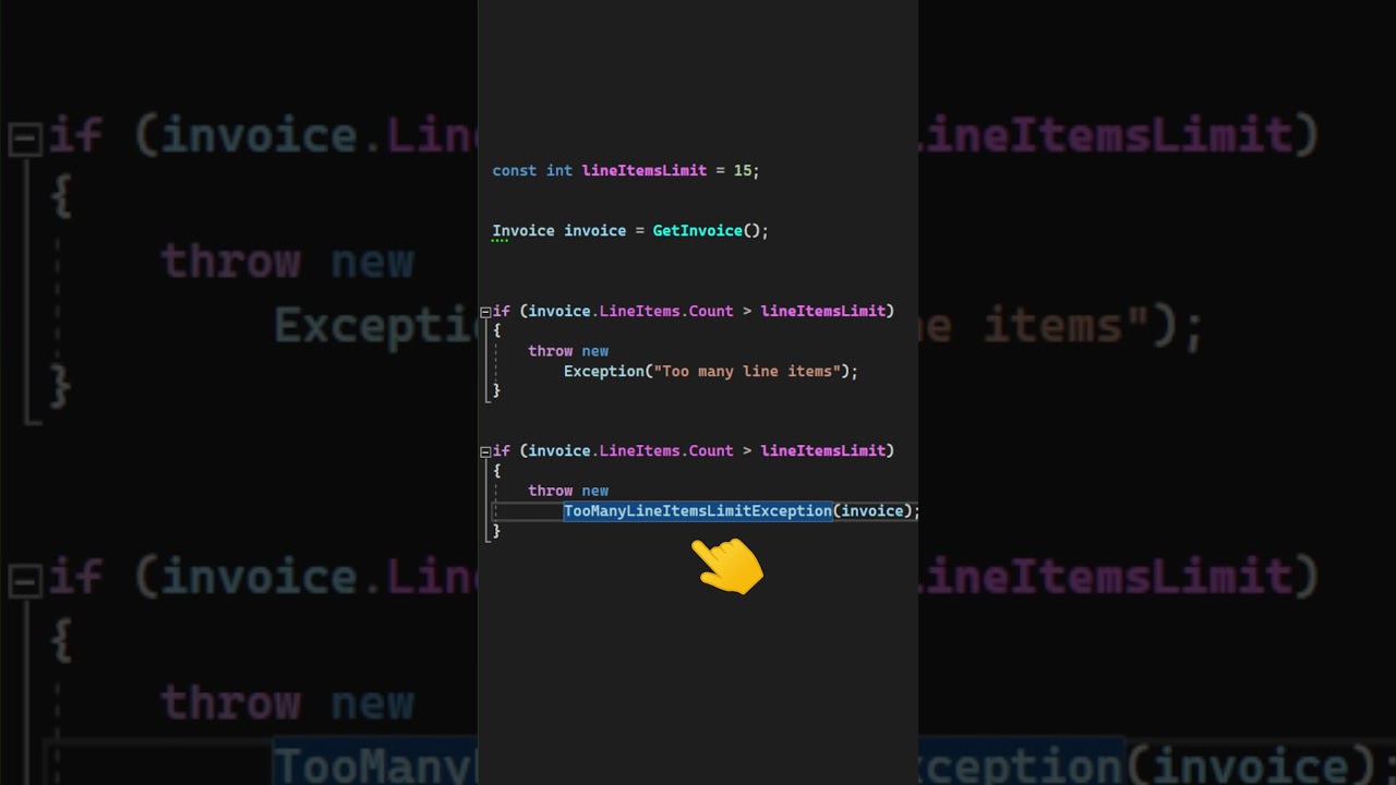Prefer Throwing Custom Exceptions For Cleaner Code #shorts