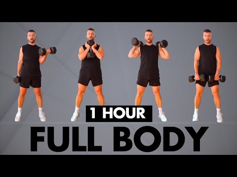 1-HOUR FULL BODY WORKOUT | Dumbbells + Bodyweight | Strength, Core & Conditioning