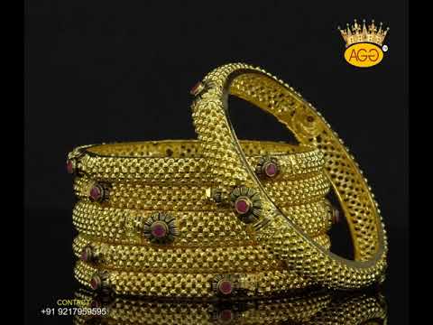 Golden Traditional A.G.G Geru 6 Pcs, Jewellery Type: 1 Gram Bangles