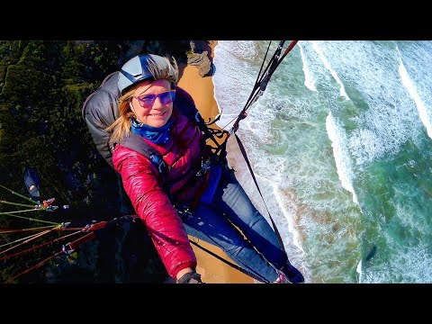 Solo Female Paraglider-Flying the coastline of Wilderness Garden Route