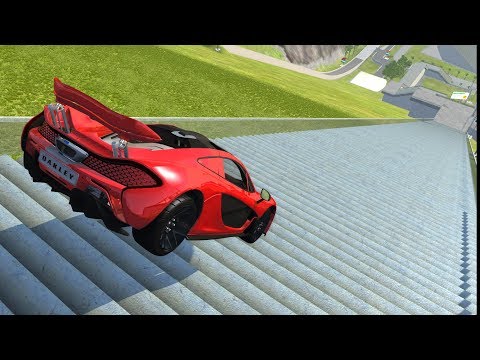 Car Jump Arena - (Staircase Crashes)  Beamng drive