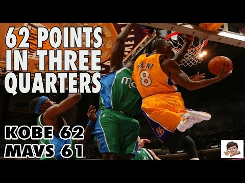 KOBE BRYANT EXPLODED FOR 62 POINTS IN 3 QUARTERS (OUTSCORED WHOLE DALLAS MAVERICKS) DECEMBER 20,2005