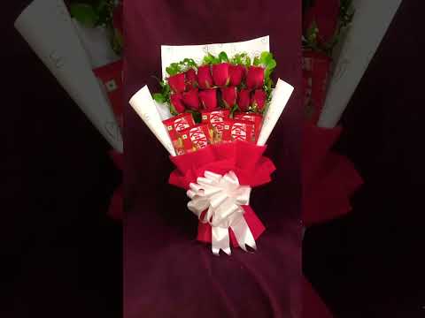 Red roses with Kit Kat chocolate bouquet @Yazh_petals AnnaNagar west Chennai 40