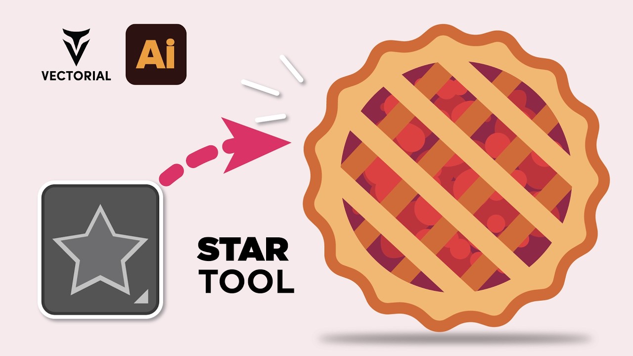 Cherry Tart Vector Design | Adobe Illustrator Star Tool Hack