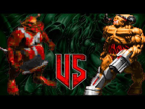 Butcher vs Cyberdemon - DOOM vs DIABLO : Monster Infighting - RETRO BATTLES