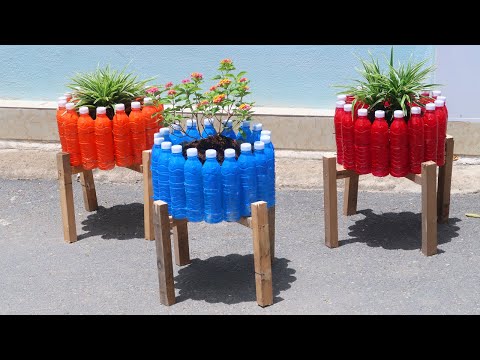 Making a beautiful waterfall garden Portulaca Moss Rose from plastic bottles for small garden