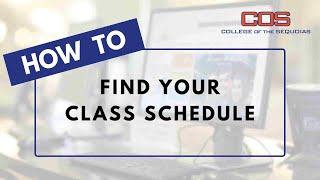 How To Find Your Class Schedule