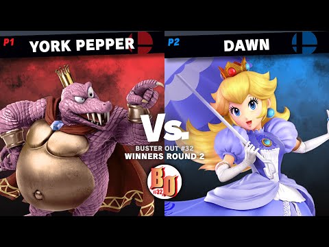 Buster Out #32 - york pepper (King K. Rool) VS Dawn (Peach) - Winners Round 2
