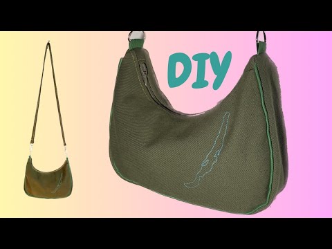 Made a baugette PRADA bag from leftovers | free pattern