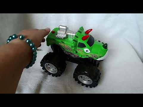 Elemes zöld dinoszauruszos szörnyautó – újszerű állapotú, 19 cm