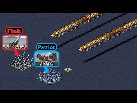 Flak Cannon vs Patriot Missile - Red Alert 2