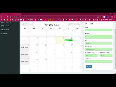 Events Calendar Holidays System in PHP Application Projects