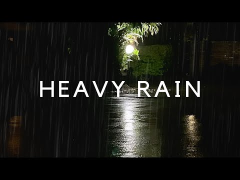HEAVY RAIN at NIGHT (DARK Screen) Heavy Rain Sounds at Night for Sleep | Sound of Rain on Roof 10hrs