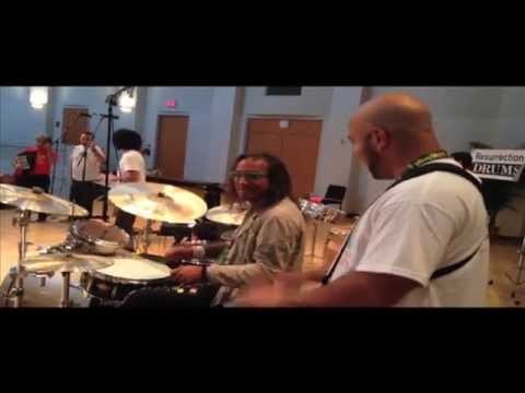 Horacio El Negro Hernandez playing Samba Reggae with Marcus Santos