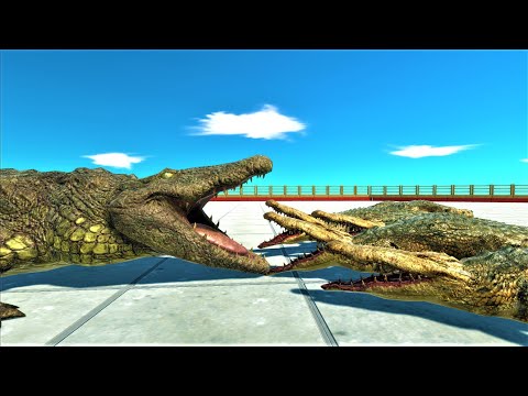 1 vs 10 Saltwater crocodile attack vs boss factions  Animal revolt battle simulator