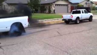Tug of war!!! Dodge diesel vs ford ranger 1