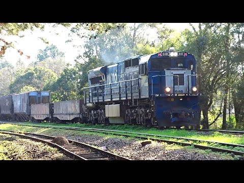 ES43BBi + Dupla de Vagão Madrinha no Carregado  reduzindo e parando em Piraquara