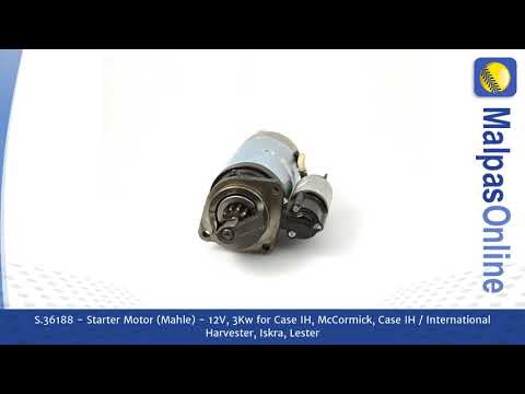 S.36188 - Starter Motor (Mahle) - 12V, 3Kw  for Case IH, McCormick, Case IH / Internati...and more.