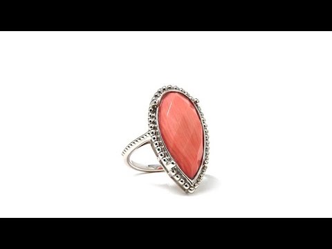 Colleen Lopez "Sun Kissed" PearShaped Pink Coral Ring