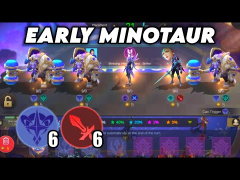 NATURE DESTROYED.!! EARLY 2 STAR MINOTAUR.!! MAGIC CHESS MOBILE LEGENDS