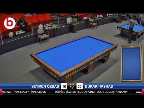 SEYMEN ÖZBAŞ & BURAK HAŞHAŞ Bilardo Maçı - 2023 U21 FİNAL ETABI-FİNAL GRUBU