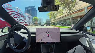 Raw 1x: Parking at The Grove on Tesla Self-Driving 14.3.3