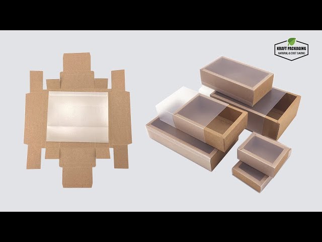 علب كرافت ورقية مع غطاء سحاب شفاف ثلجي غير شفاف (1...