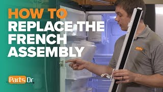 How to replace the french mullion flap assembly part # DA97-12683B in a Samsung refrigerator