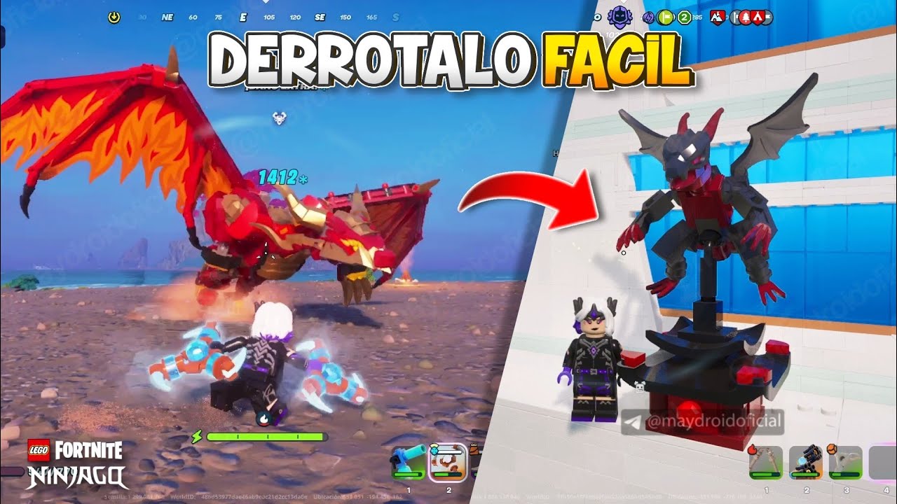 GUÍA DEFINITIVA para DERROTAR UN DRAGÓN DE FUEGO en LEGO FORTNITE NINJAGO