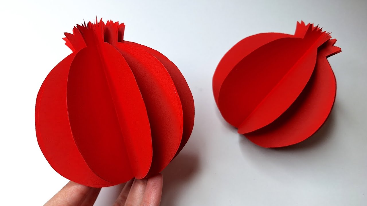 How to Make a 3D Paper Pomegranate | Simple Craft Tutorial