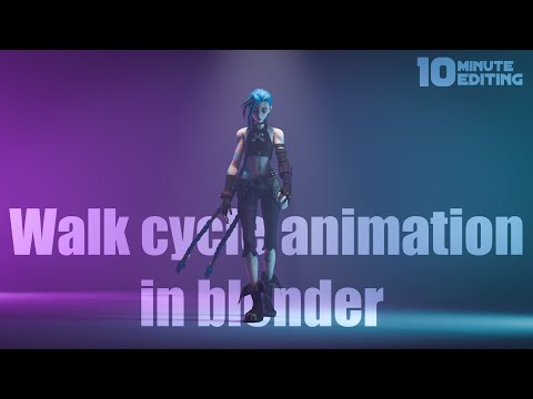 YouTube thumbnail for Jinx Walk Cycle Animation in Blender