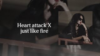 Download lagu Heart Attack X Just Like Fire ( Sped up   reverb ) mp3