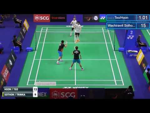 Thailand Masters 2017 R1 MD   Thien How HOON Kok Siang TEO vs Wachirawit SOTHON Natthapat TRINKAJEE