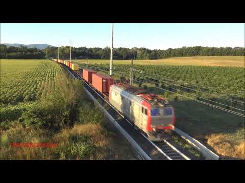 TIGRE E.652 CON MERCI DI CONTAINER IN TRANSITO NEI PRESSI DI ALESSANDRIA. SAB. 25 - 7 - 2020.