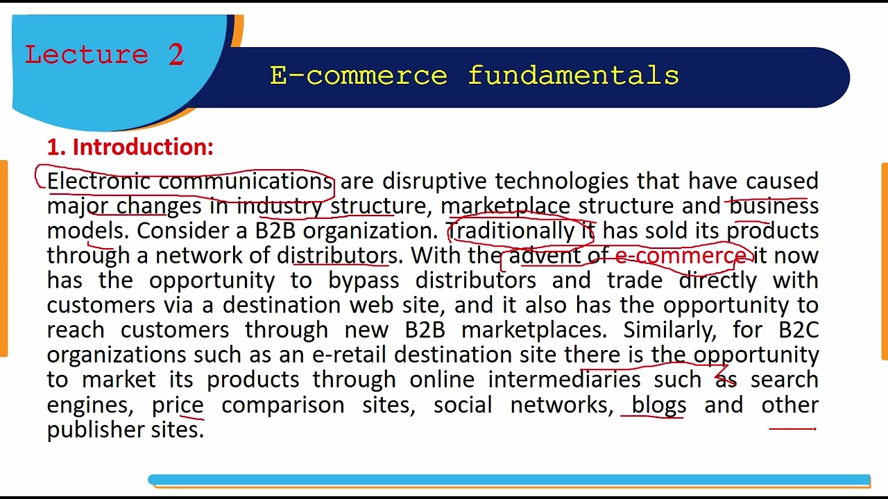 E Commerce -Lecture 2 -E commerce fundamentals - ESU