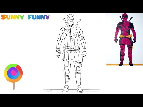 Deadpool Coloring Pages / marvel / How To Draw Deadpool