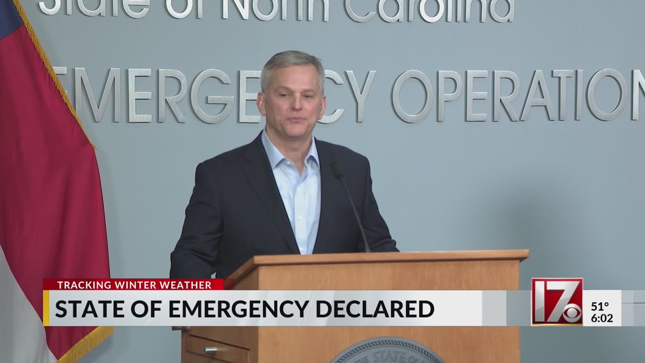 NC state of emergency as winter storm approaches