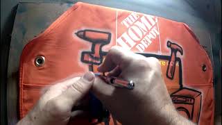 Airbrushed Home Depot Aprons.  Order Up!