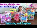 Kids' Medical Doctor Pretend Playtime with Hulyan and Maya. Doctor's Equipment Playsets Unboxing