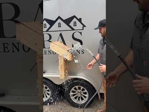 Demonstrating how water flows down a fascia 👍 Just a demo not to spec roof! #roofing #rain #learn