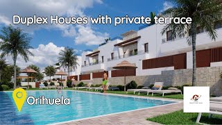 New build, Duplex Houses with private terrace, garden, porch & solarium, located in Orihuela, Spain.