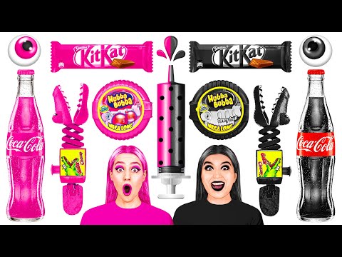 Black vs Pink Food Challenge DaRaDa Challenge