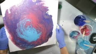 Acrylic Pour Experiment mixing Spray Paint with paints Did it work? - #YT100Challenge