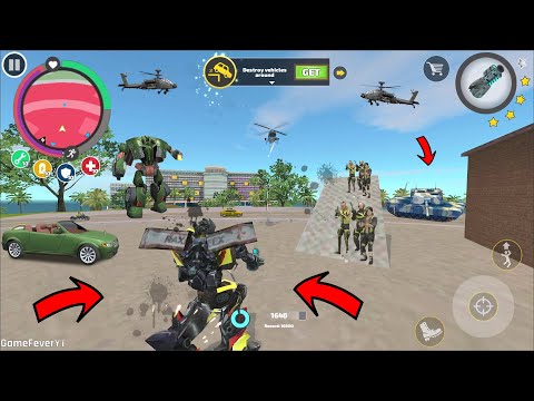 Rope Hero Vice Town - (Transformer Truck Fight Car Robot) Robot Monster Truck Destroy EveryThing